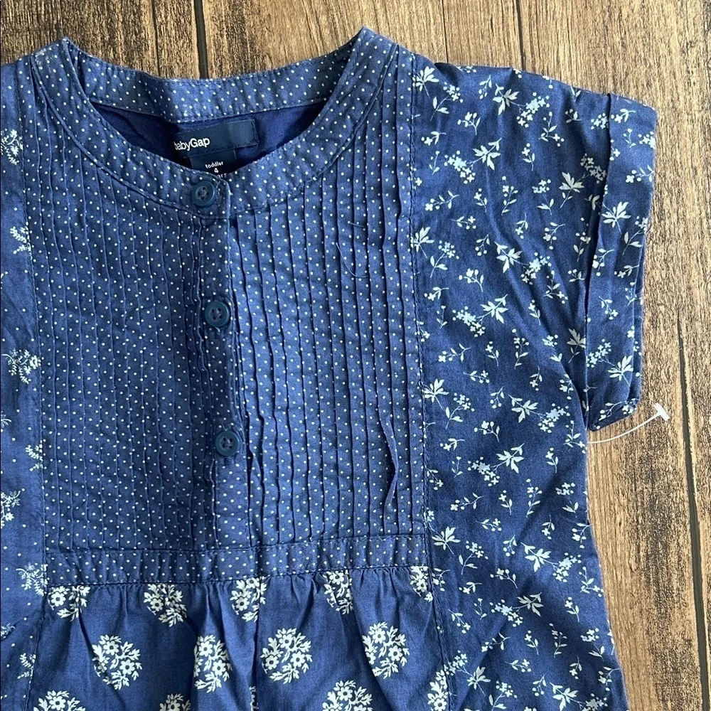 Baby GAP Navy Dress with White Floral Accents